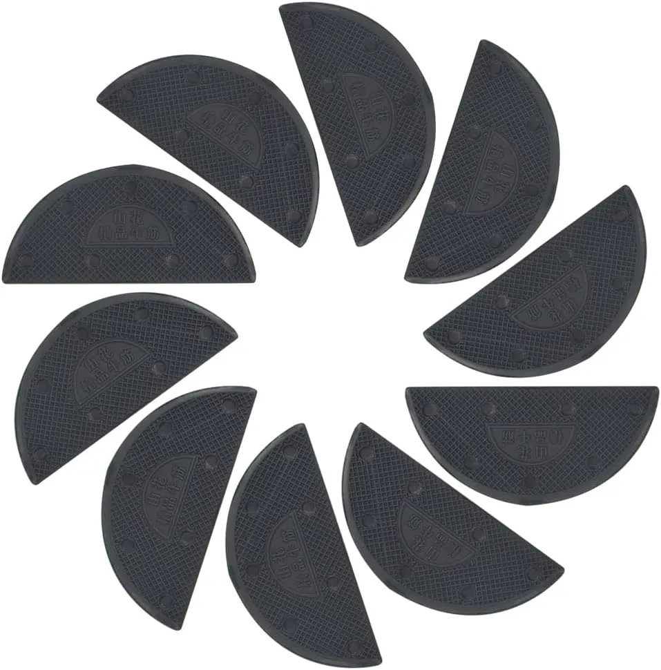 30PCS Heel Plates Black Heel Taps Rubber Tips Sole Heel Repair Pad Replacement with Nails(3 Size)