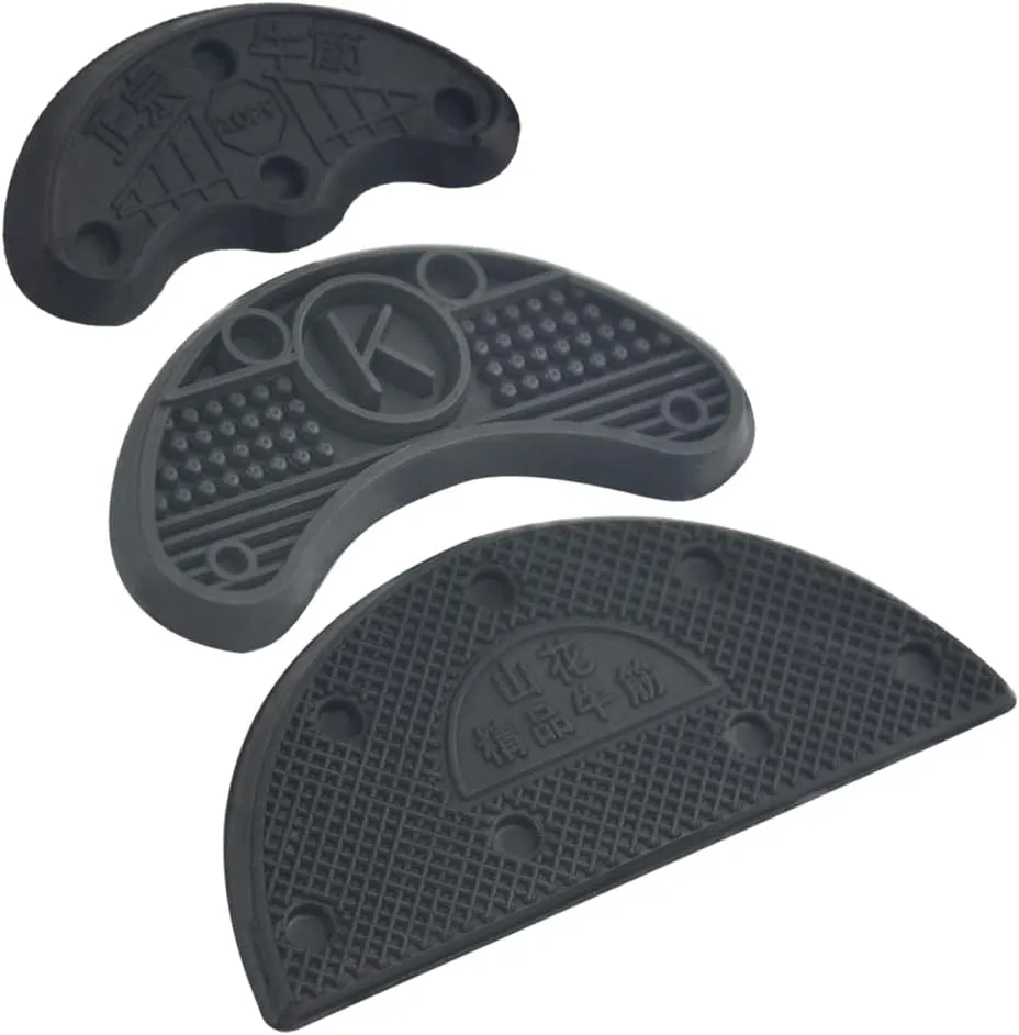 30PCS Heel Plates Black Heel Taps Rubber Tips Sole Heel Repair Pad Replacement with Nails(3 Size)
