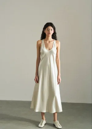 Acetate Scoop Neck Slip Dress