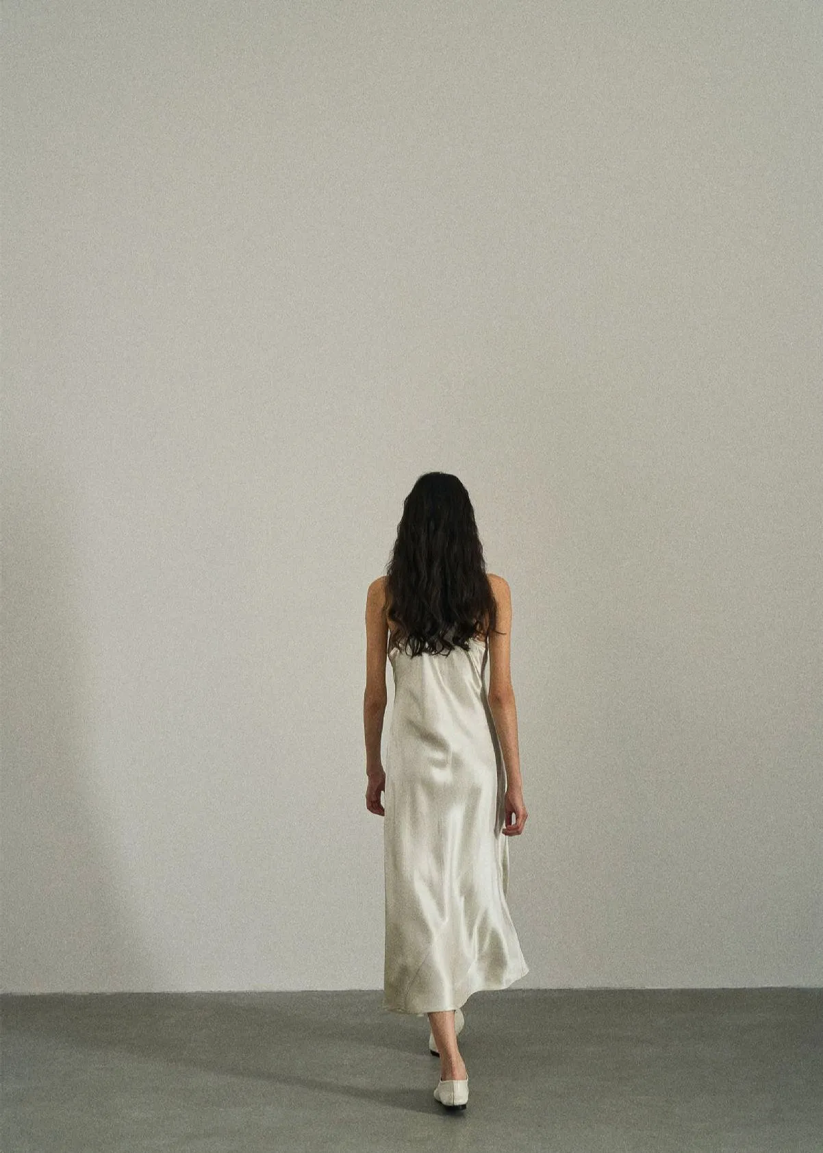 Acetate Scoop Neck Slip Dress