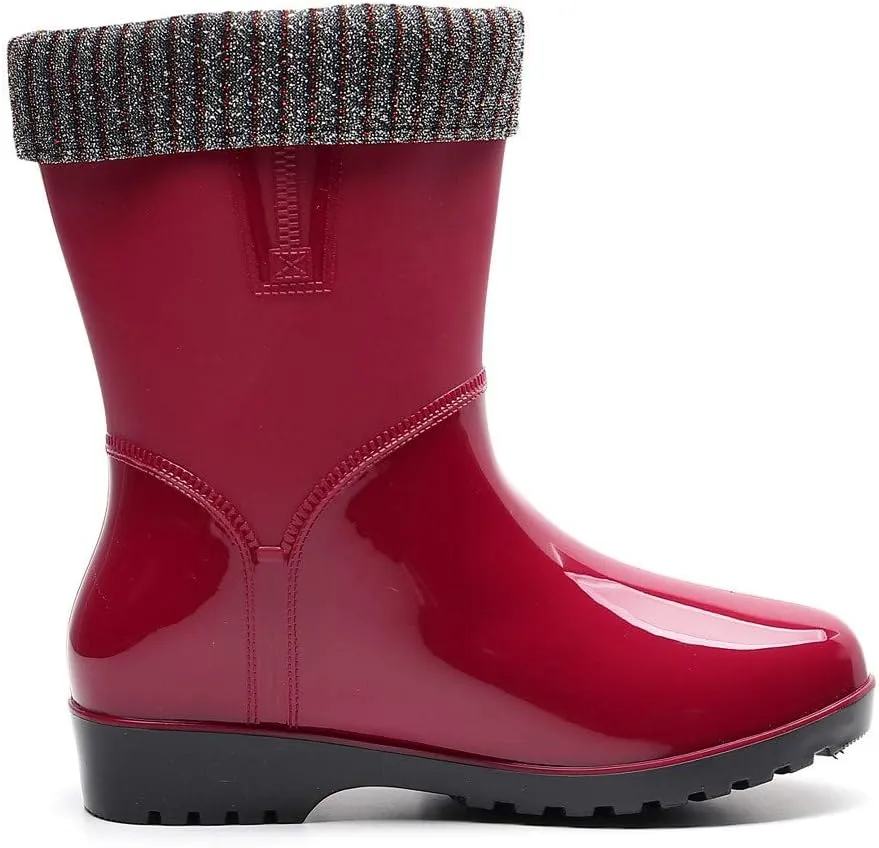 AMDBEL Rain Boots For Women, Women's Mid Calf Rain Boots Waterproof Garden Rain Shoes Anti-Slipping Rainboots for Ladies