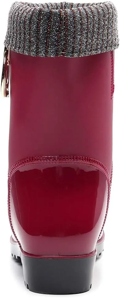 AMDBEL Rain Boots For Women, Women's Mid Calf Rain Boots Waterproof Garden Rain Shoes Anti-Slipping Rainboots for Ladies