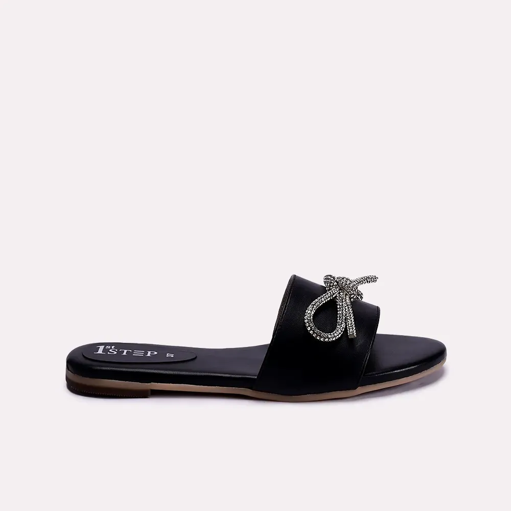 Ashly Black Flat Slippers 0412413