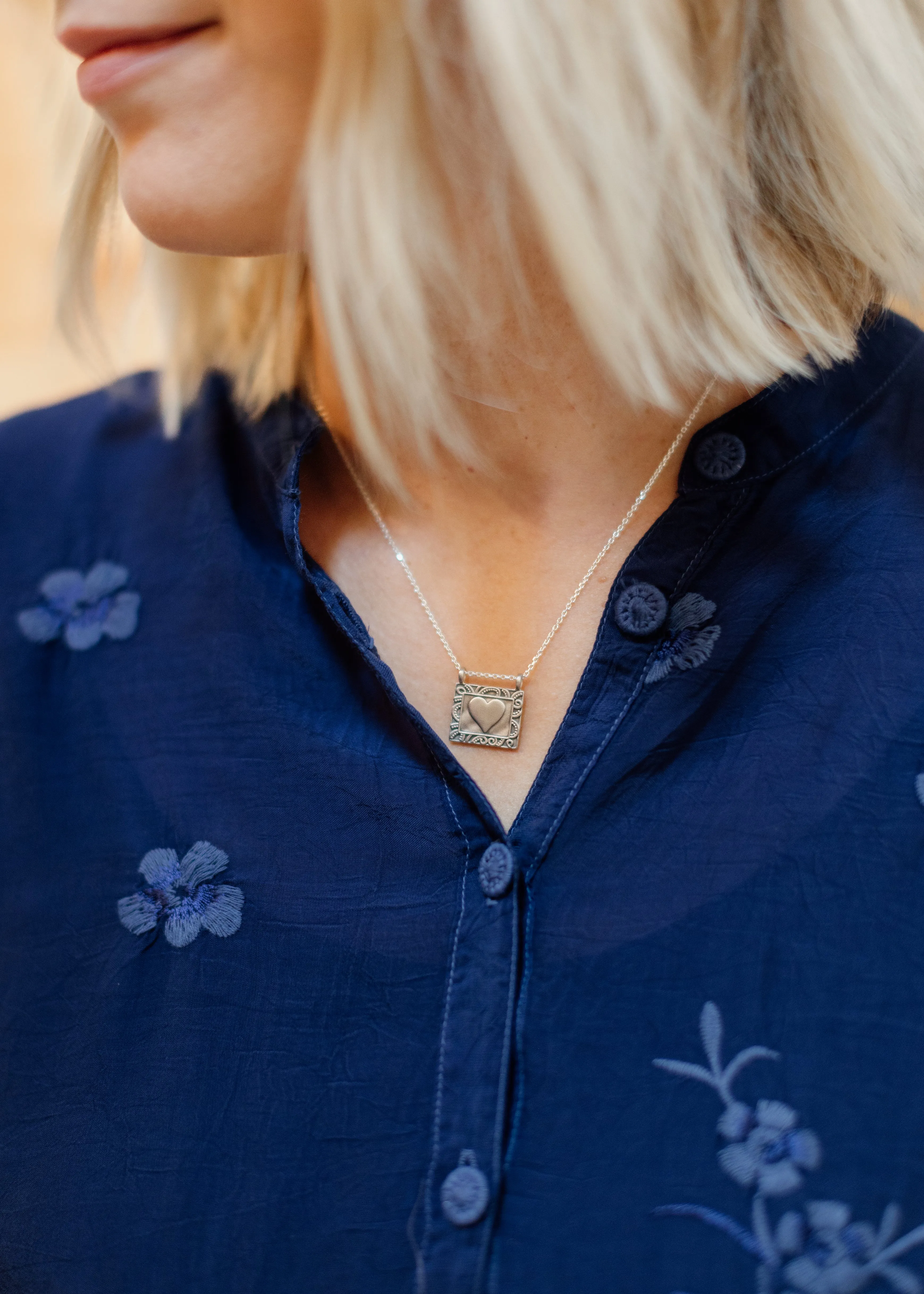 Audrey Oversized Tunic in Beacon Blue | Johnny Was