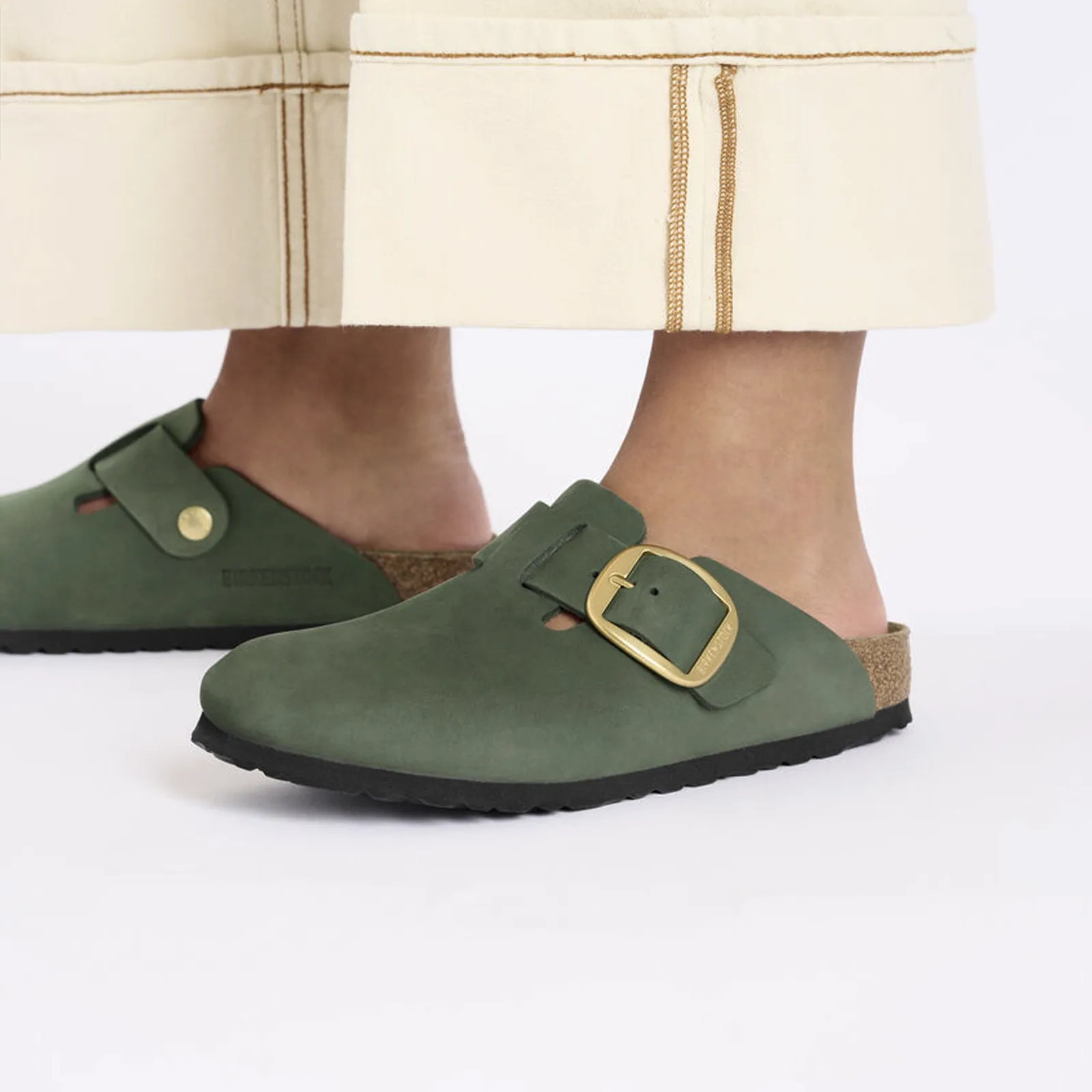 Birkenstock Boston Big Buckle Narrow Clog (Women) - Thyme Nubuck