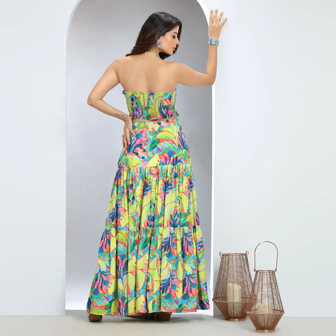 Boho Chic Tube Top and Maxi Skirt Set