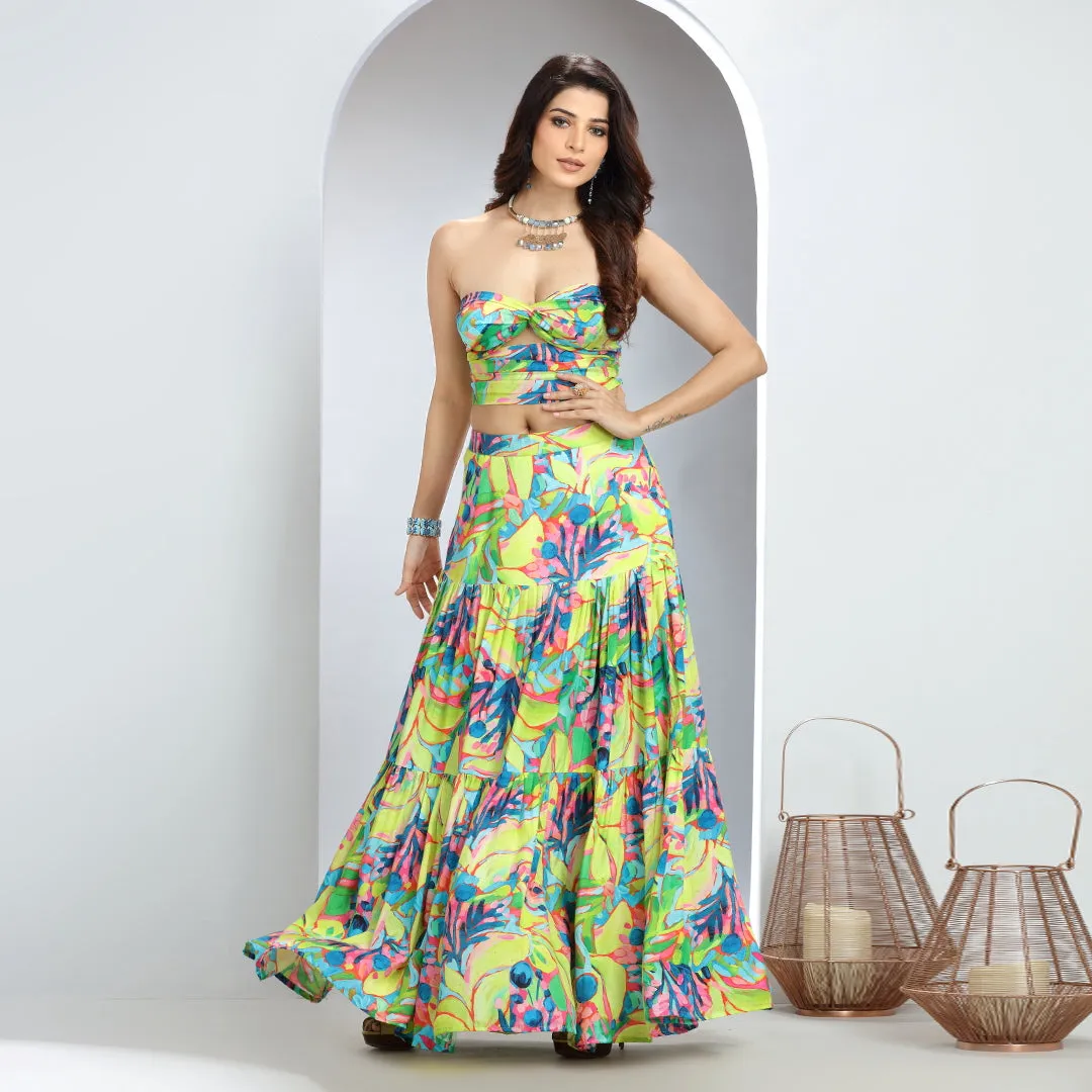Boho Chic Tube Top and Maxi Skirt Set