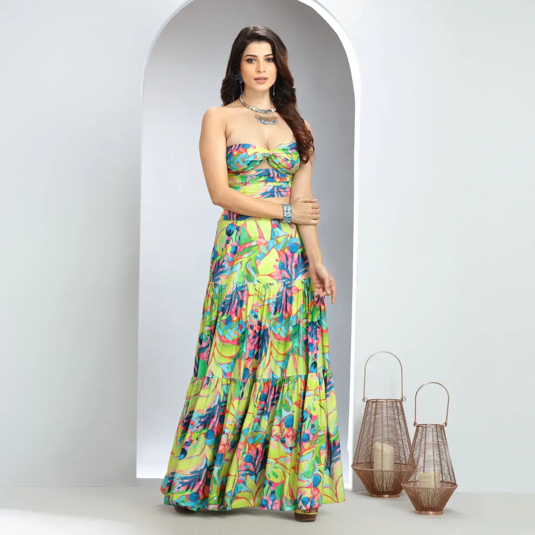 Boho Chic Tube Top and Maxi Skirt Set