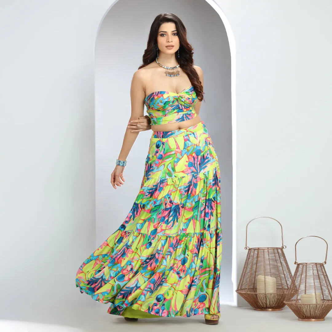 Boho Chic Tube Top and Maxi Skirt Set