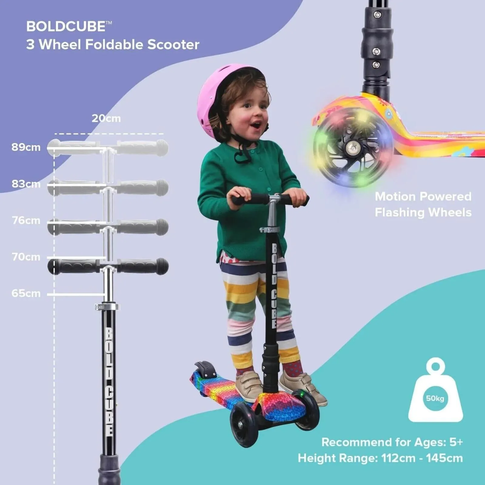 BOLDCUBE Crystal Rubix - Big 3 Wheel Scooter