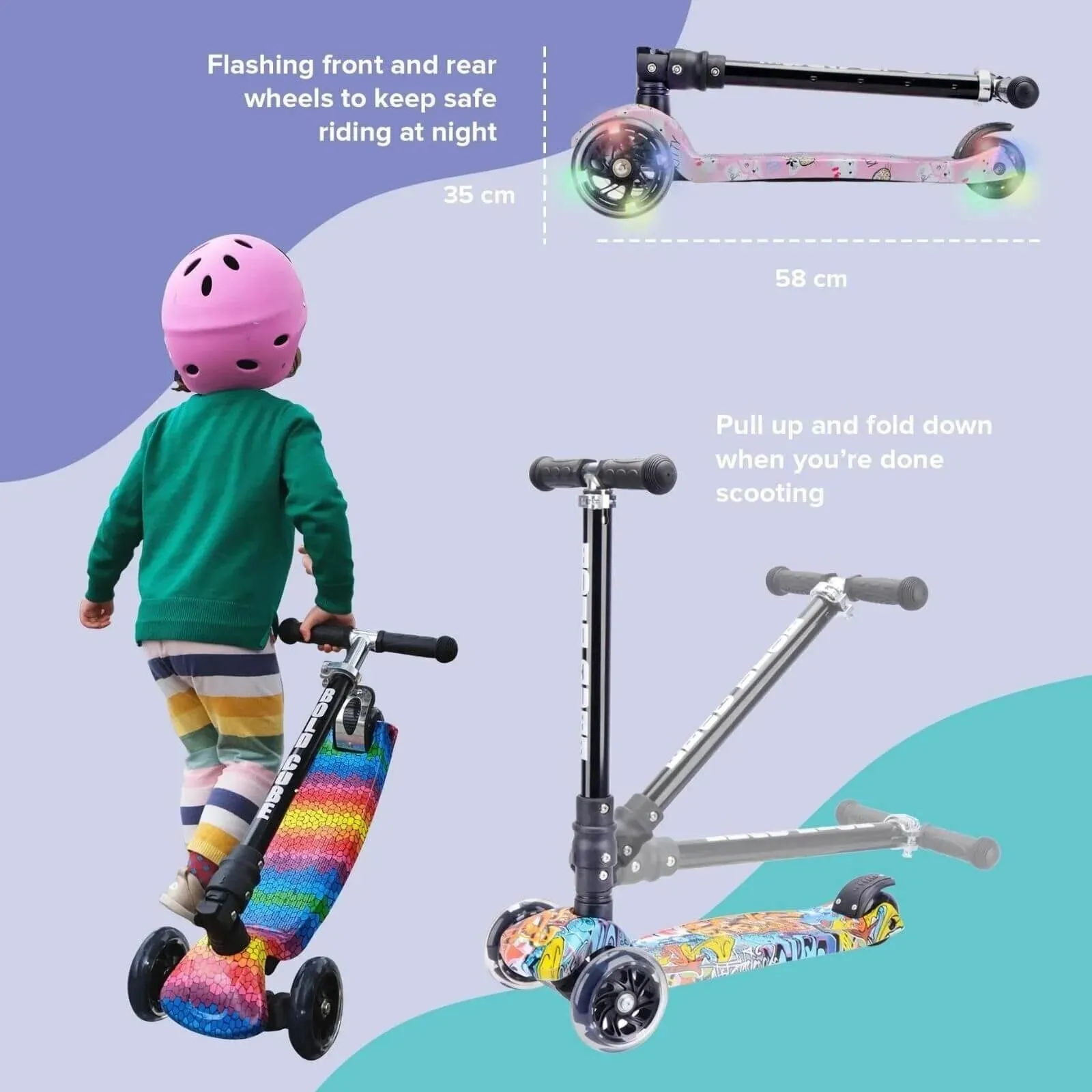 BOLDCUBE Crystal Rubix - Big 3 Wheel Scooter