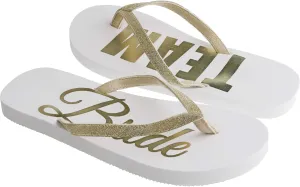 Capelli New York Ladies Glitter and Foil Bride EVA Flip Flops