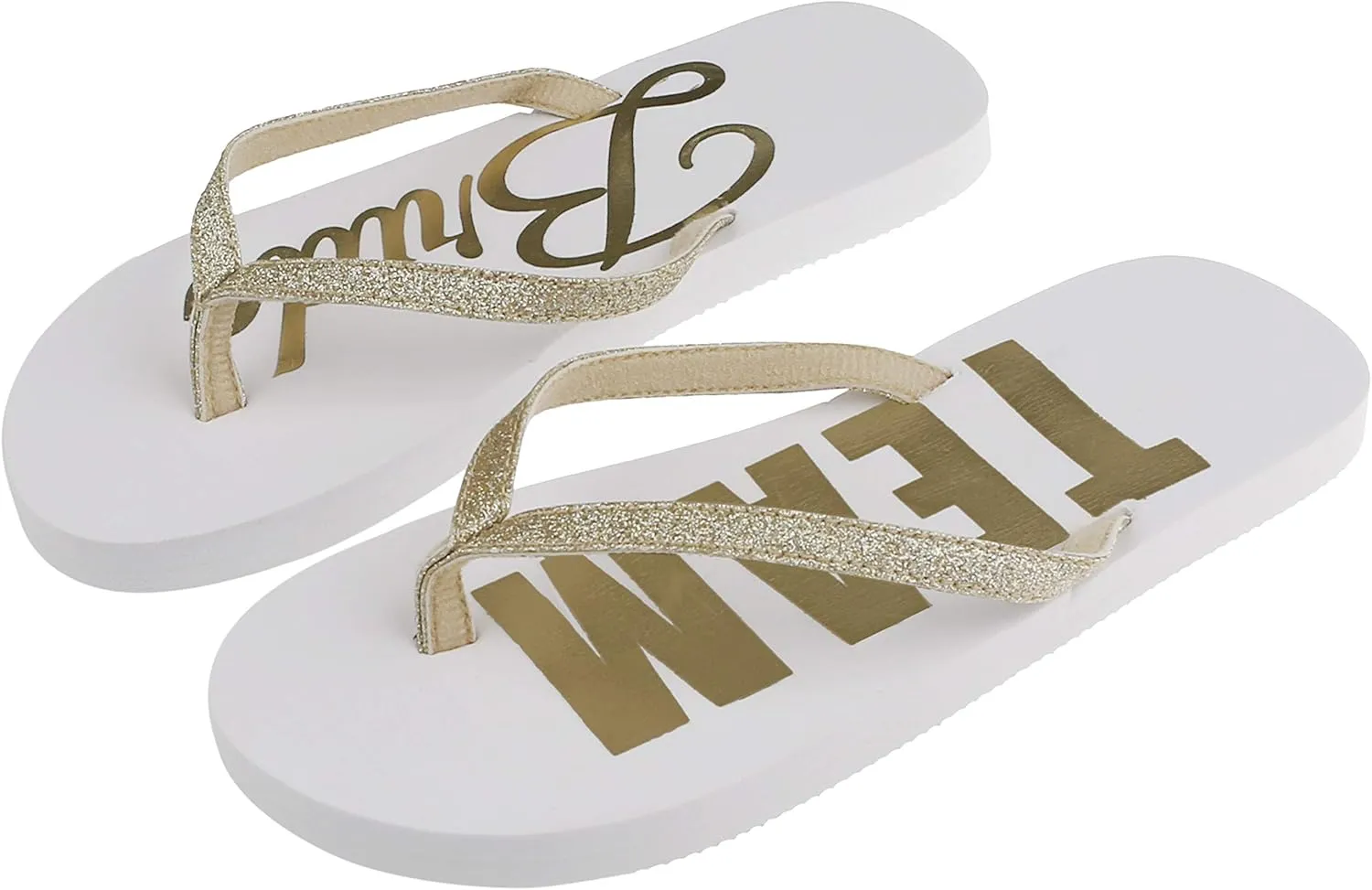 Capelli New York Ladies Glitter and Foil Bride EVA Flip Flops