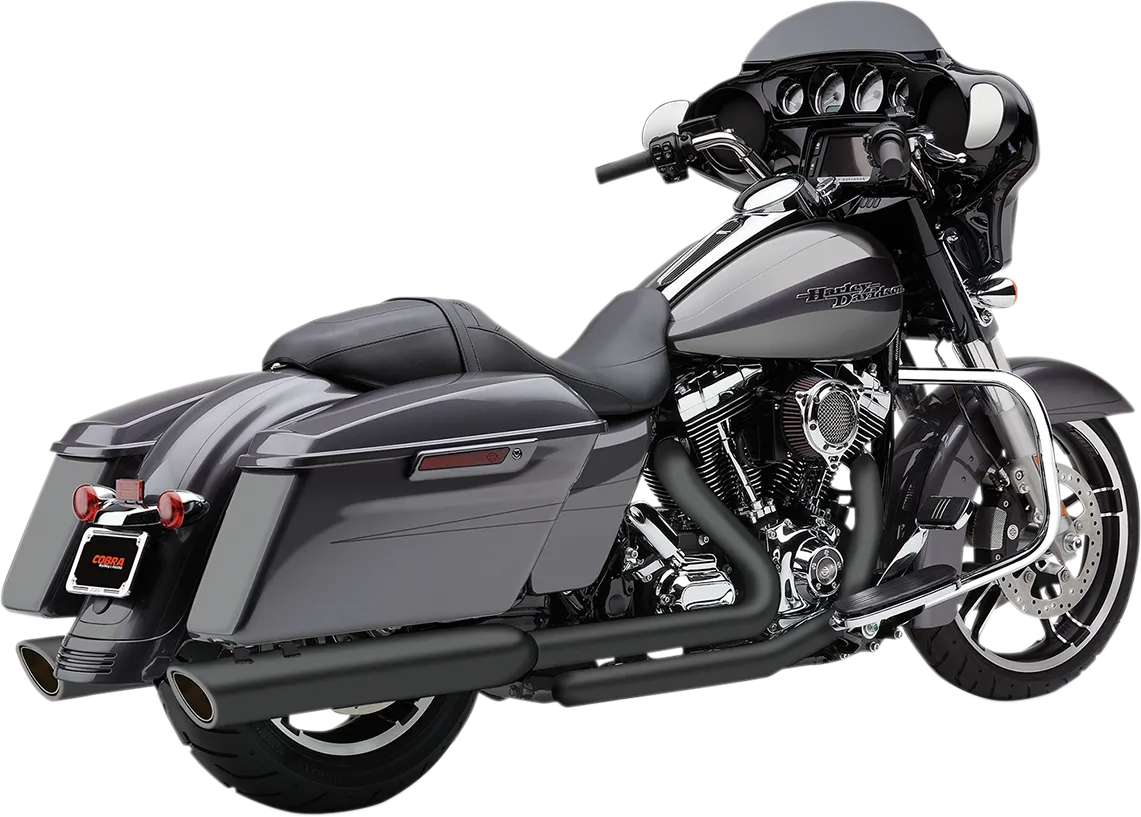 COBRA 909 4" Mufflers - Black - '95-'16 Bagger 6106RB