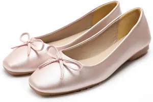 Dear Time Women's Casual Foldable Ballet Flats Square Toe Ballerina Flats Shoes Comfortable