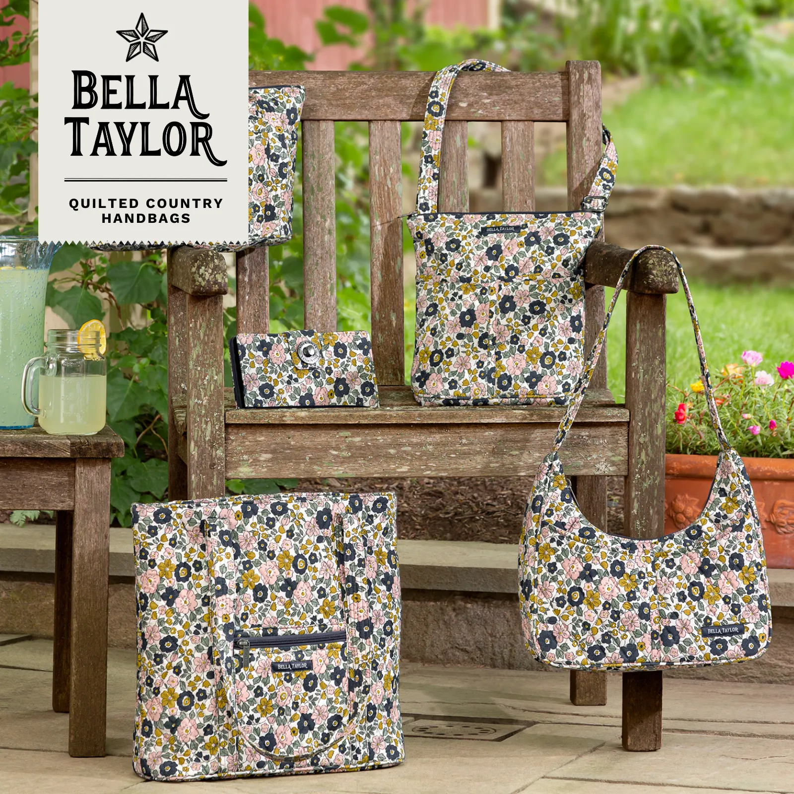 Delicate Floral Charcoal Simple Crossbody