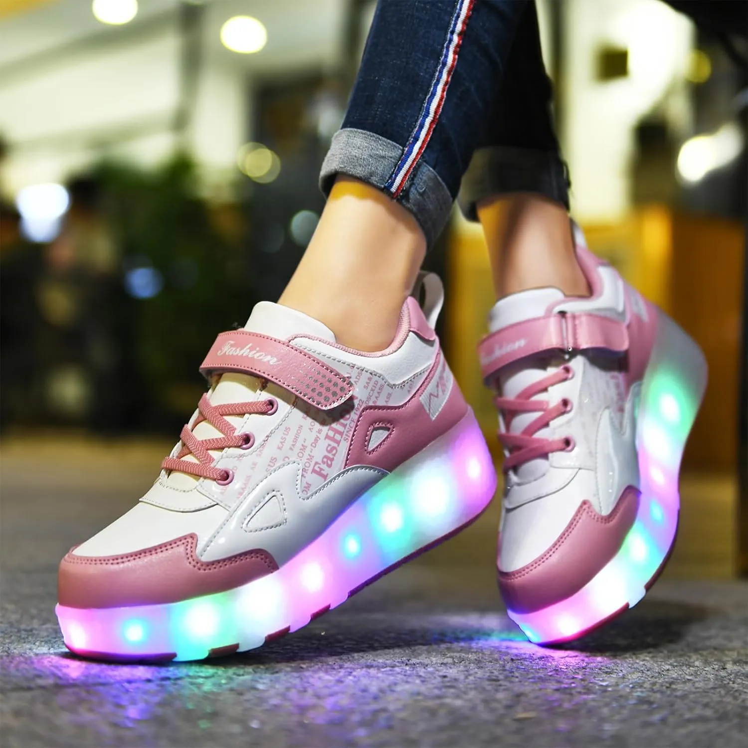 HHSTS Kids Shoes - New Upgraded with Wheels LED Light Color Shoes Shiny Roller Skates Skate Shoes Simple Kids Gifts Boys Girls The Best Gift for Party Birthday Christmas Day