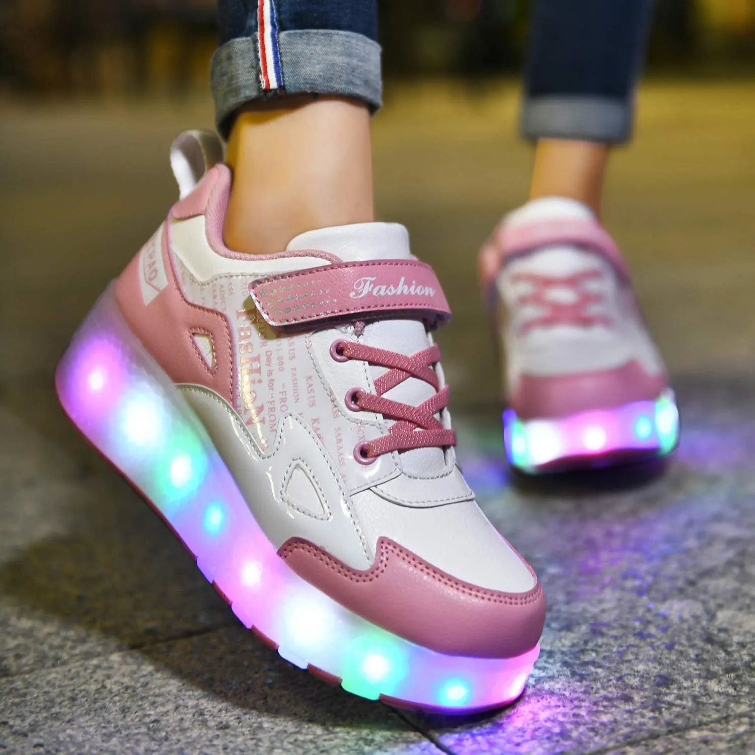 HHSTS Kids Shoes - New Upgraded with Wheels LED Light Color Shoes Shiny Roller Skates Skate Shoes Simple Kids Gifts Boys Girls The Best Gift for Party Birthday Christmas Day