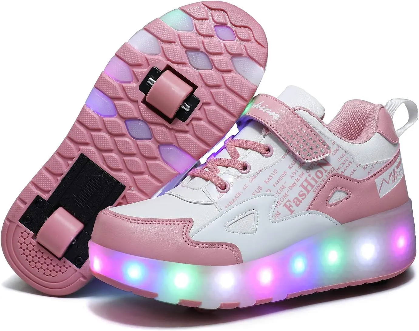HHSTS Kids Shoes - New Upgraded with Wheels LED Light Color Shoes Shiny Roller Skates Skate Shoes Simple Kids Gifts Boys Girls The Best Gift for Party Birthday Christmas Day