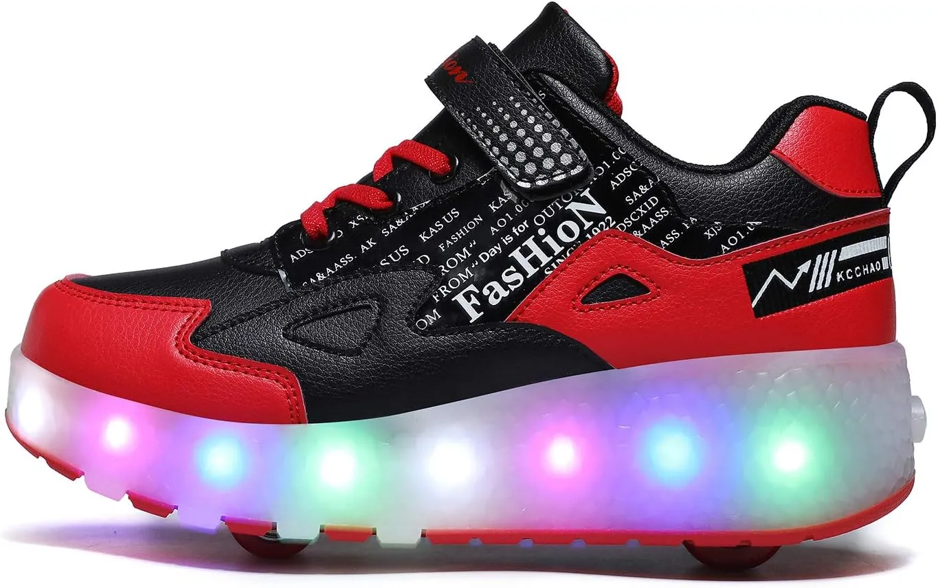 HHSTS Kids Shoes - New Upgraded with Wheels LED Light Color Shoes Shiny Roller Skates Skate Shoes Simple Kids Gifts Boys Girls The Best Gift for Party Birthday Christmas Day