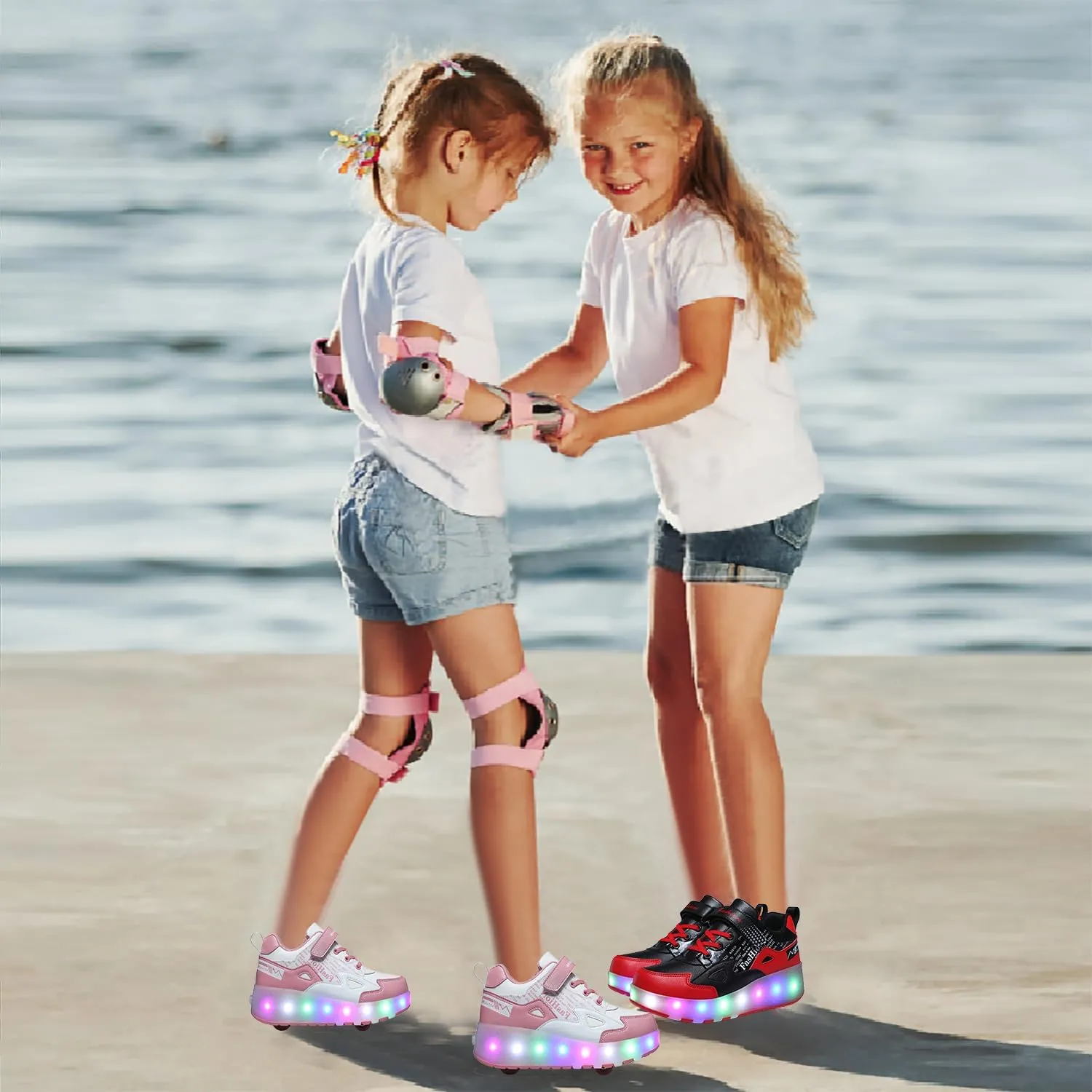 HHSTS Kids Shoes - New Upgraded with Wheels LED Light Color Shoes Shiny Roller Skates Skate Shoes Simple Kids Gifts Boys Girls The Best Gift for Party Birthday Christmas Day