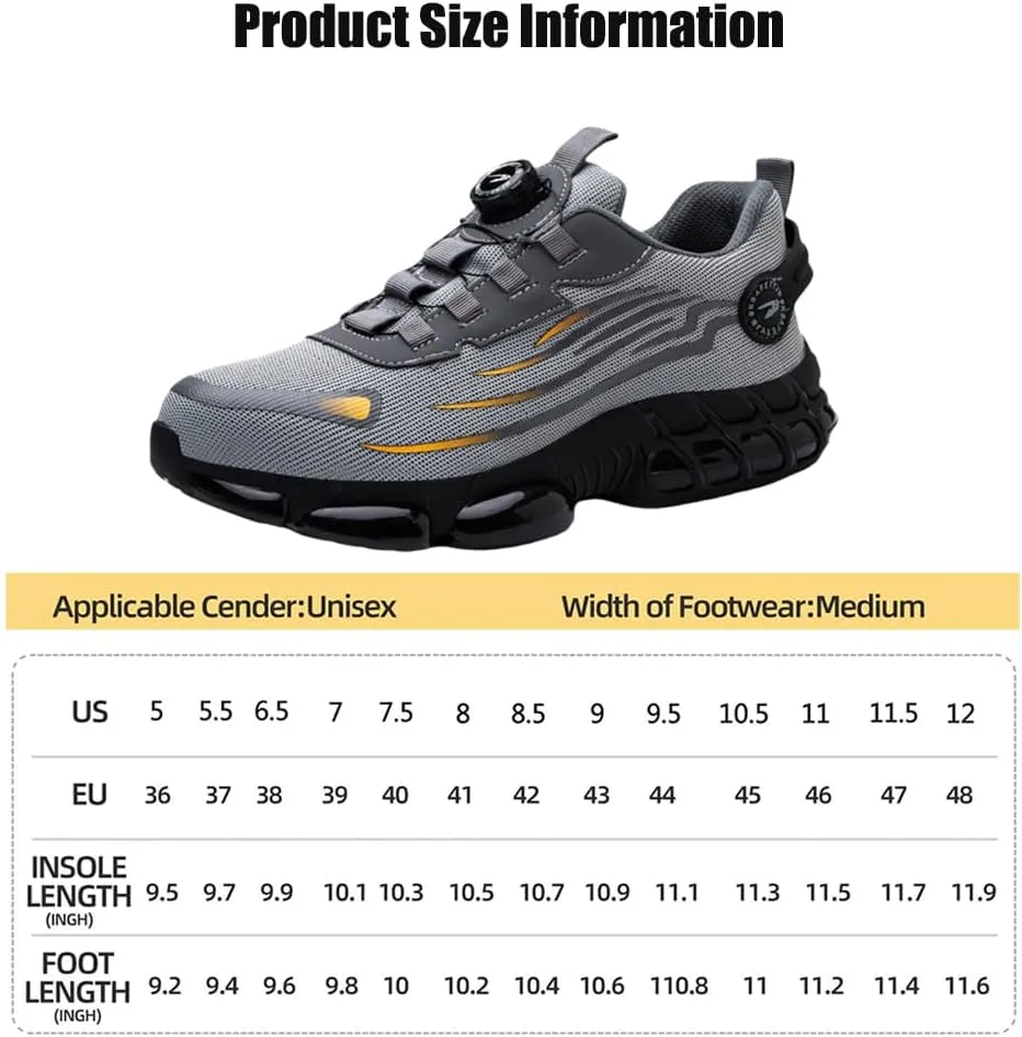 Ironstride Work Shoes, Noozier Safety Shoes Mens Steel Toe, Lightweight Steel Toe Sneakers for Men, Comfortable Puncture Proof Sneakes Boots Air Cushion