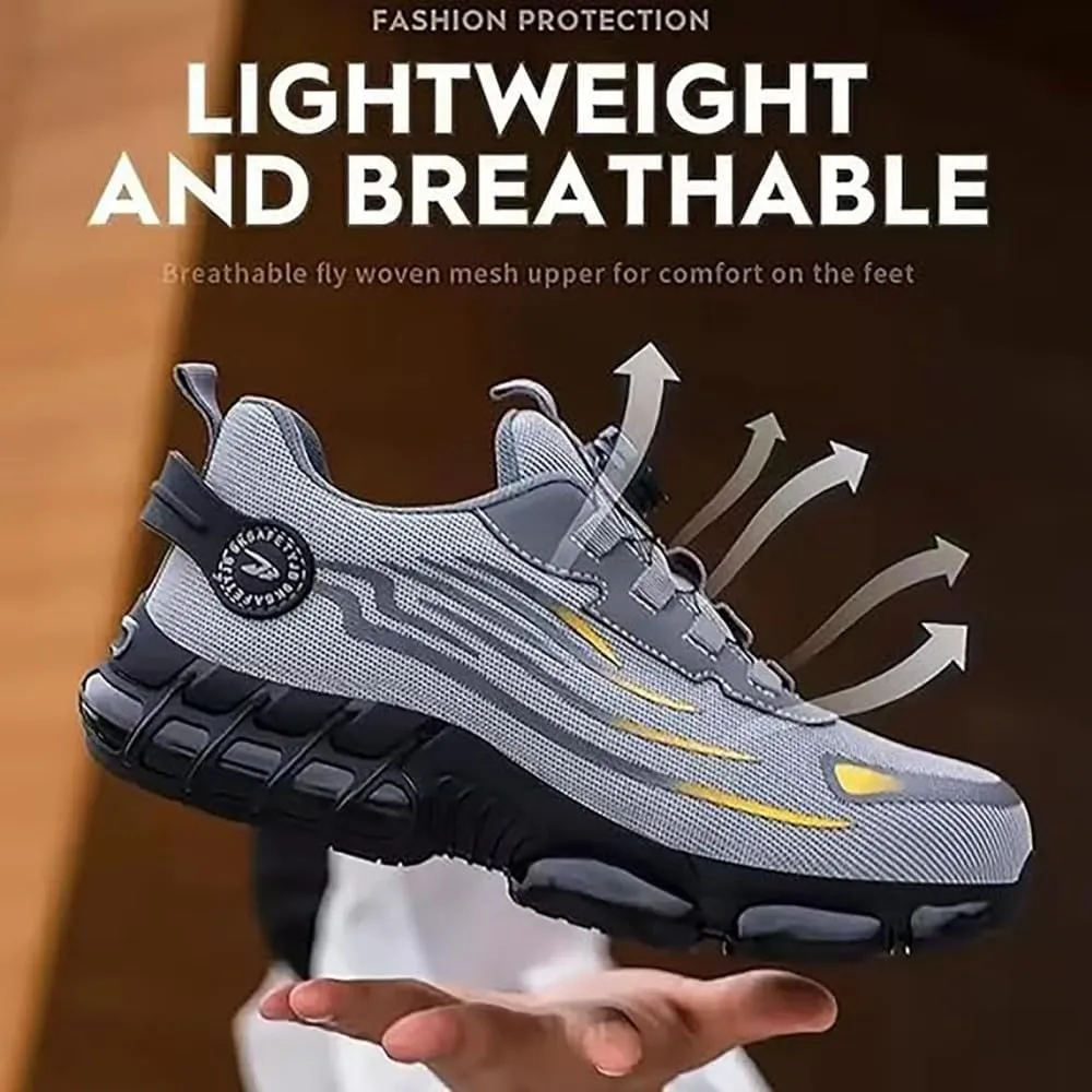 Ironstride Work Shoes, Noozier Safety Shoes Mens Steel Toe, Lightweight Steel Toe Sneakers for Men, Comfortable Puncture Proof Sneakes Boots Air Cushion