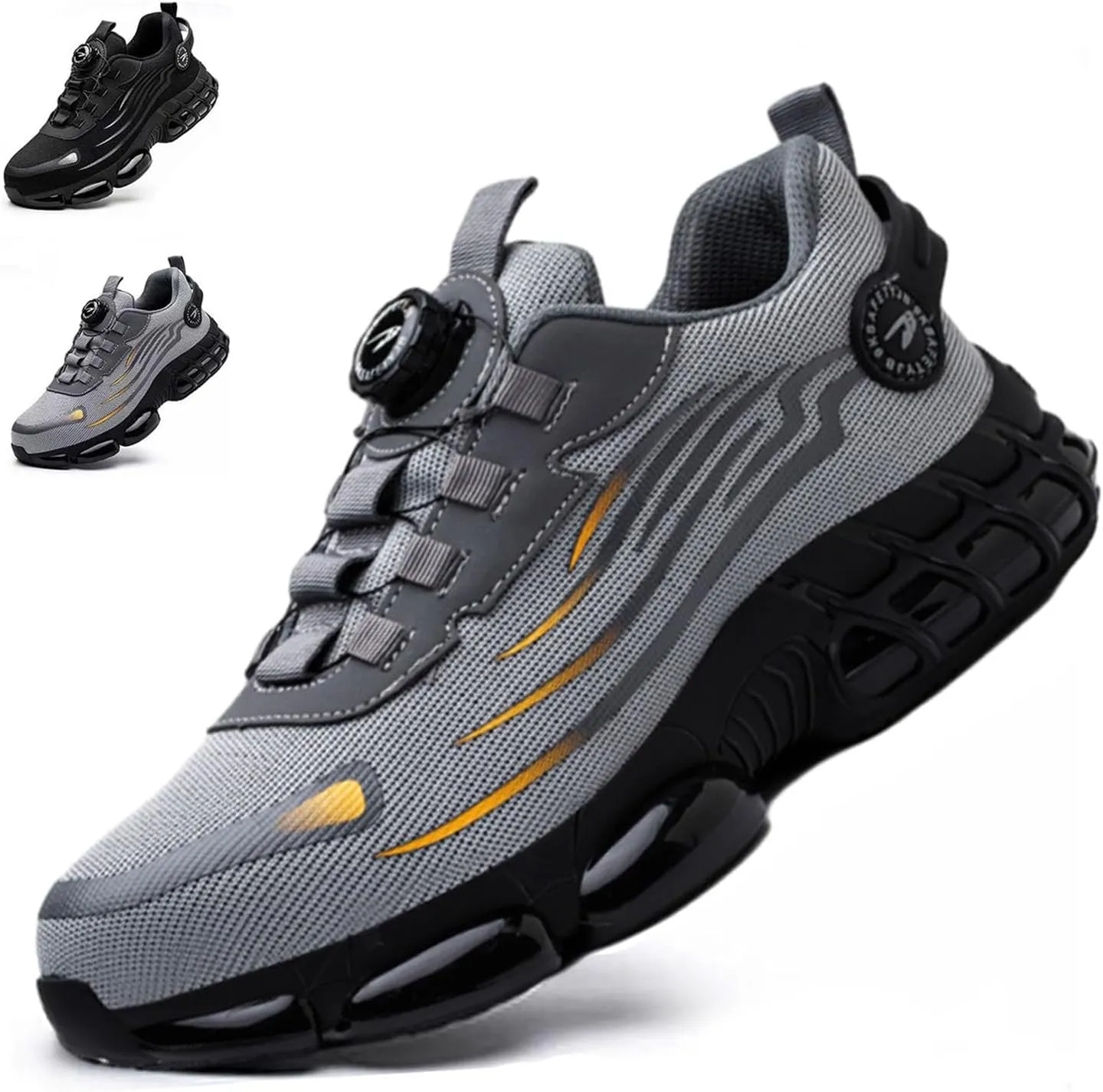 Ironstride Work Shoes, Noozier Safety Shoes Mens Steel Toe, Lightweight Steel Toe Sneakers for Men, Comfortable Puncture Proof Sneakes Boots Air Cushion