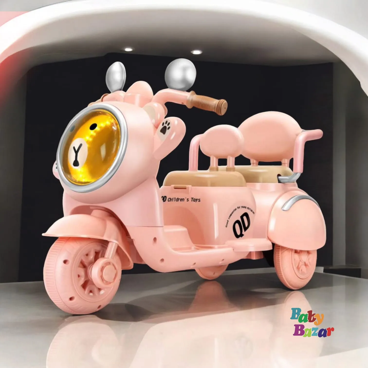 Kids Electric Vespa Ride on Bike Battery Operated Rechargeable(Pink)