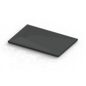 KineSurf Plus Rectangle Shower Trays Textured Anthracite with Colour Match Waste - choice of size