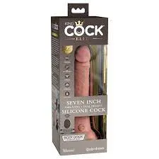 King cock elite seven inch vibrating   dual density silicone cock
