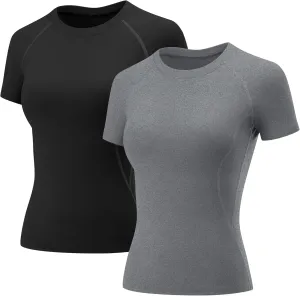 LOMON Womens Workout Tops Short Sleeve Raglan Athletic Shirts Yoga Gym Crewneck Quick Dry Tshirts