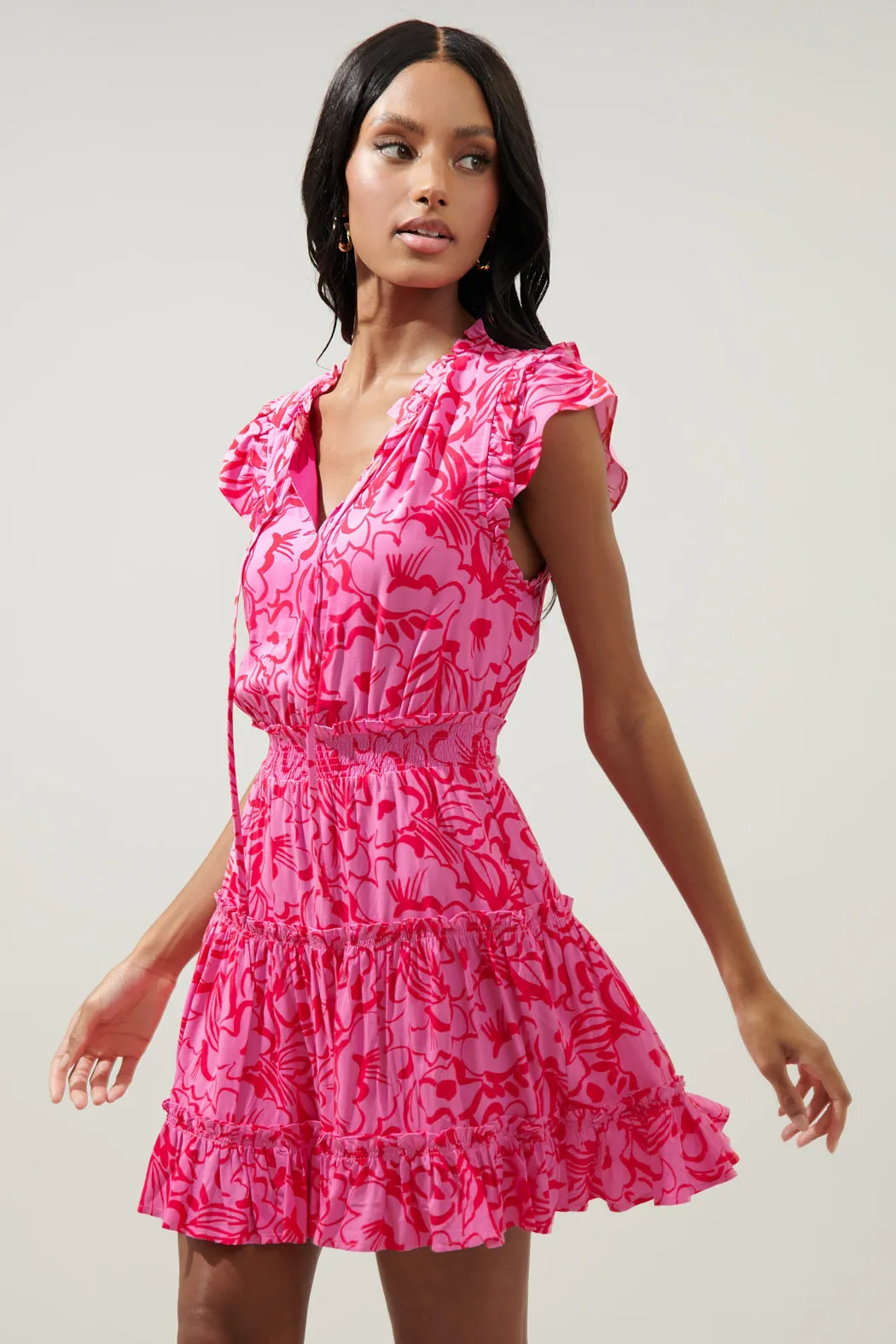 Malia Floral Toledo Tiered Mini Dress