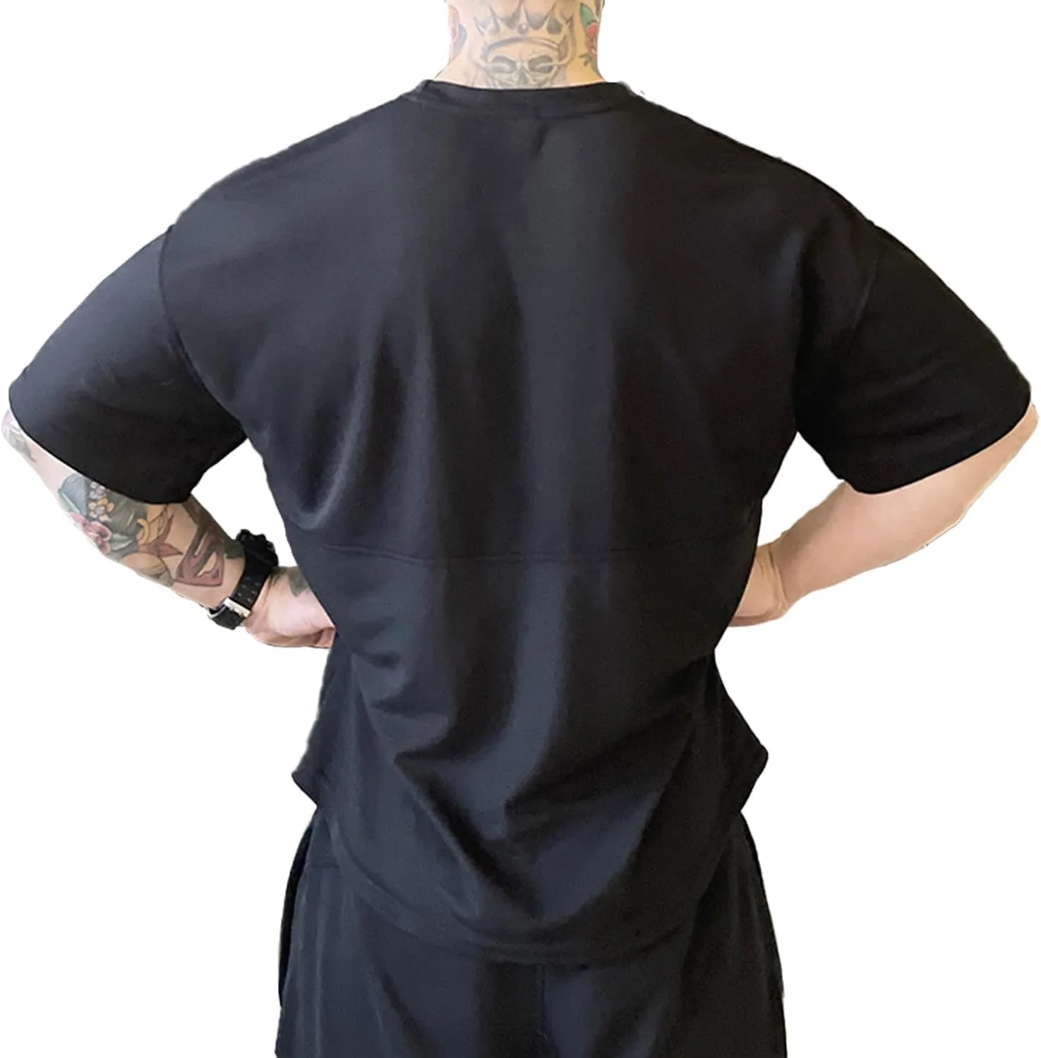 maytopia Mens Gym Workout Tshirt,Quick Dry Loose Fit Muscle Shirts,Athletic Short Sleeve Running Fitness Tee