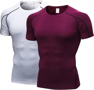 Men's Bodybuilding T - Shirt Slim Quick Dry Compression Shirt Short Sleeve Running Baselayer Top
