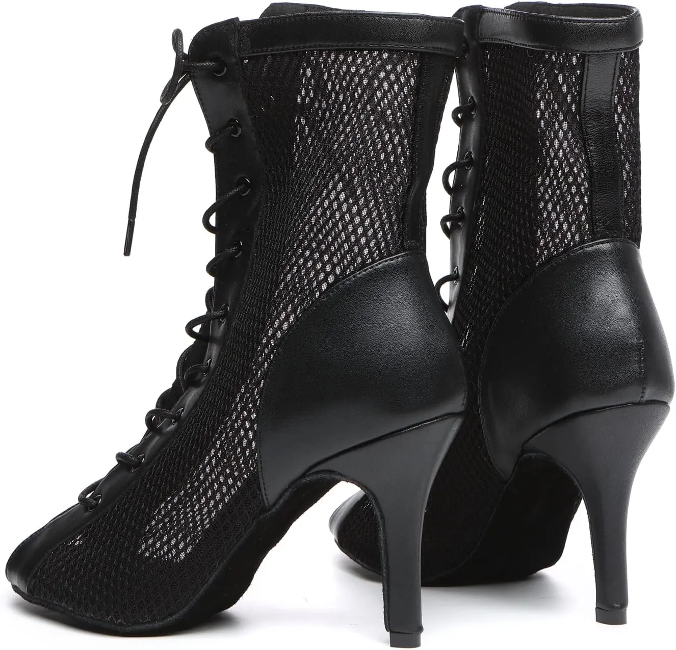 Minishion Sexy Dance Heels for Women Mesh Party Eveing Ankle Sandals Boots