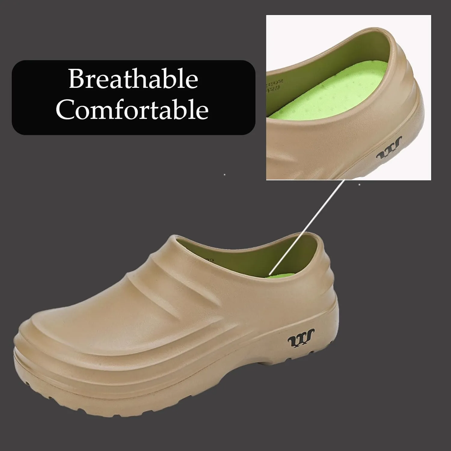 Non-Slip Kitchen Shoes for Men and Women-Oil Resistant Waterproof Chef Shoes with Rubber Anti-Skid SoleMen's Comfortable Work Mules & Clogs for Restaurant, Nursing, and Industrial Use