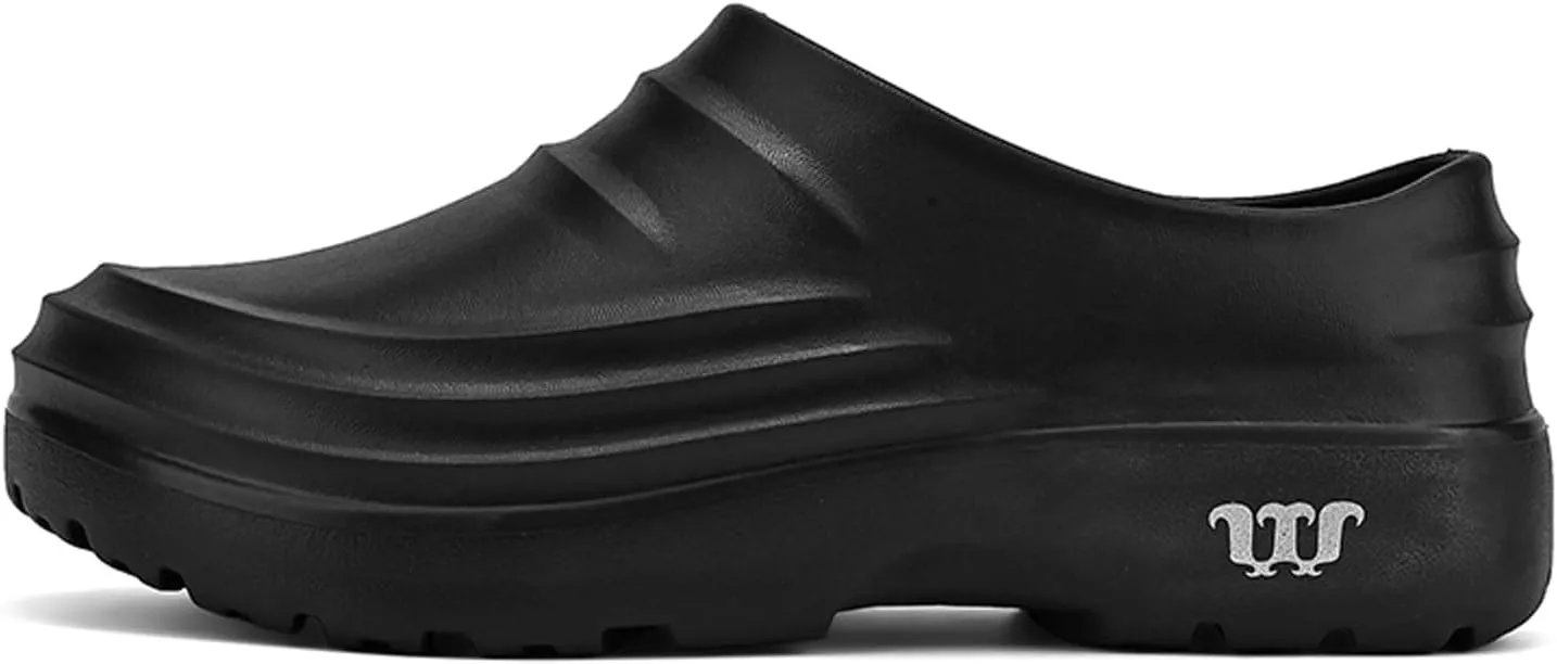 Non-Slip Kitchen Shoes for Men and Women-Oil Resistant Waterproof Chef Shoes with Rubber Anti-Skid SoleMen's Comfortable Work Mules & Clogs for Restaurant, Nursing, and Industrial Use