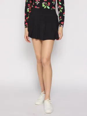 Pleat Skort in Black