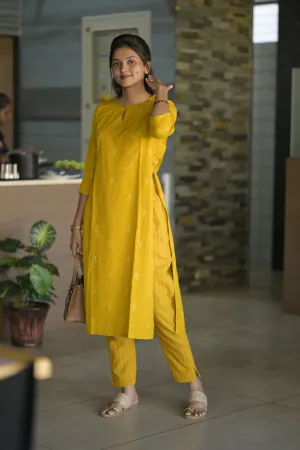 Pranjal Mustard Kurta Set
