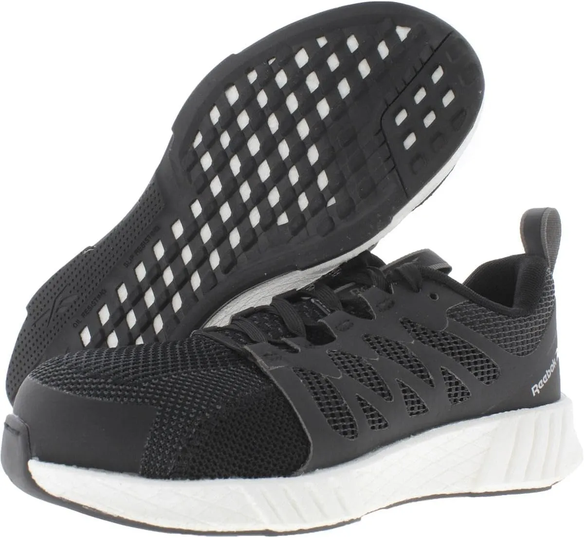 Reebok Women's Rb431 Fusion Flexweave Safety Composite Toe Athletic Work Shoe Black and Grey Industrial