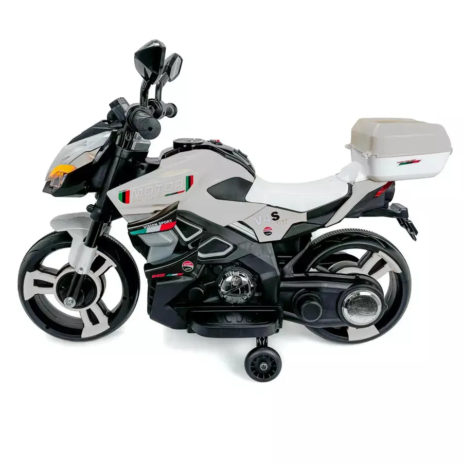 Speed V4S 2 Wheel Ride On Bike (White)