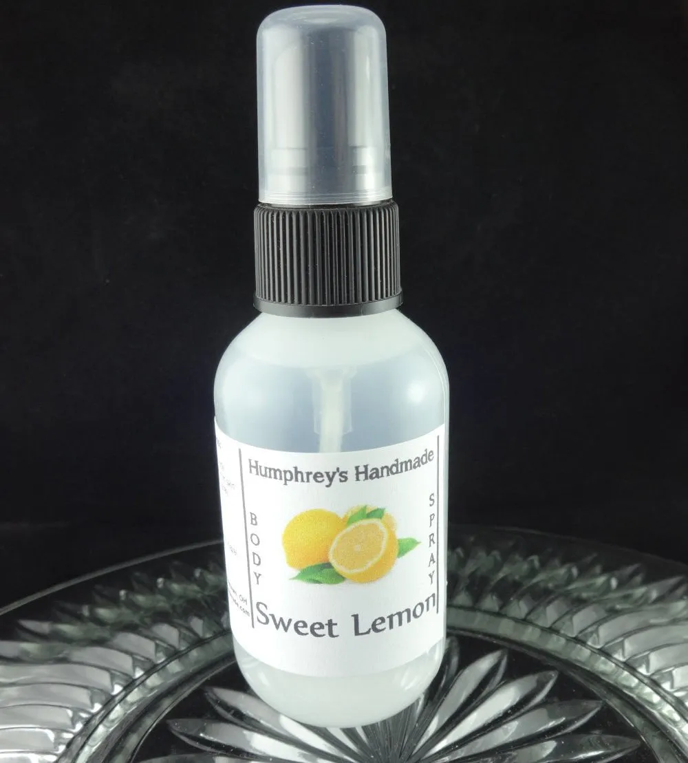 SWEET LEMON Body Spray | Lemon Sugar | 2 oz 4 oz | Citrus Yuzu Mandarine Lychee