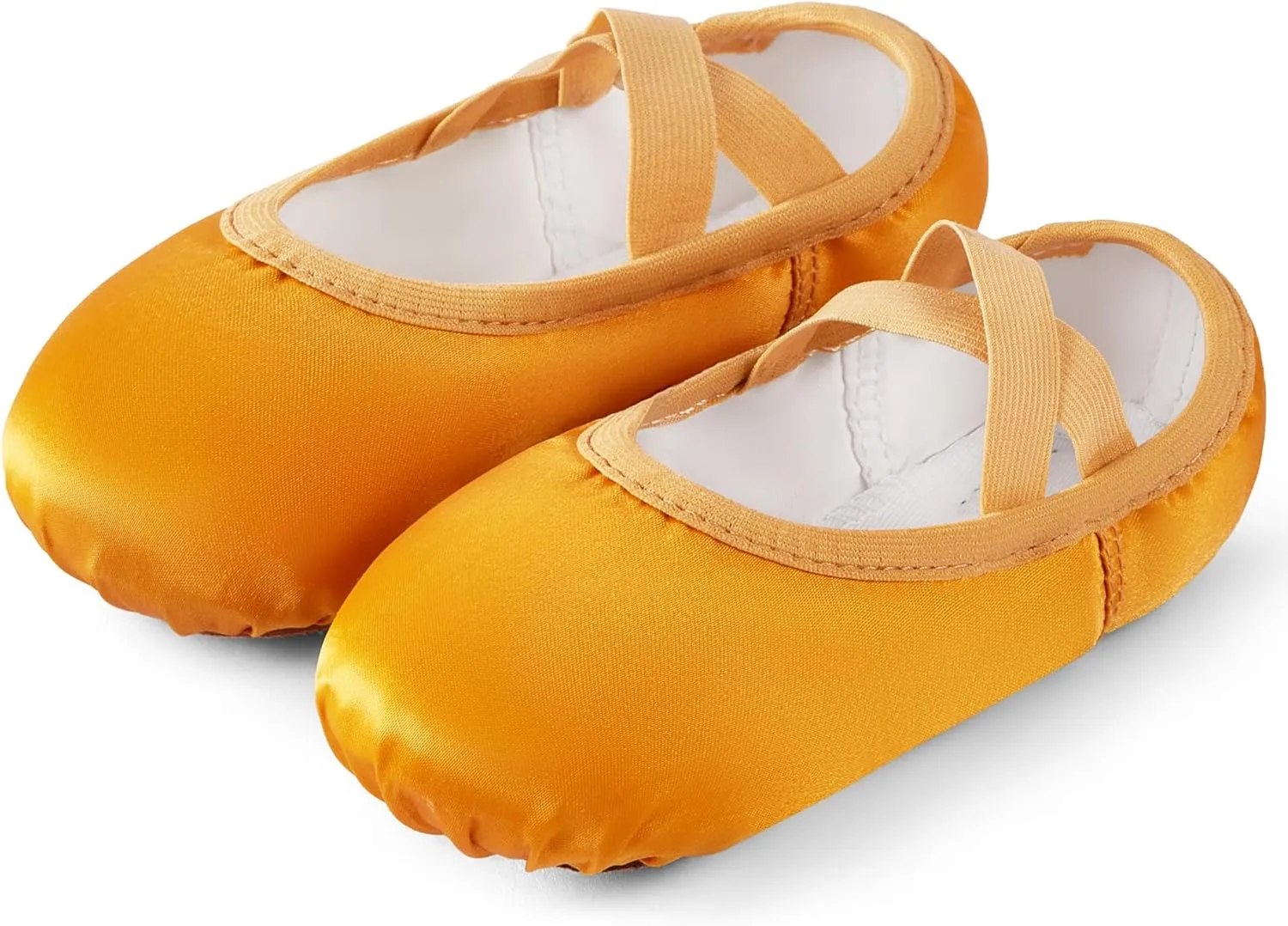 TRIPLE DEER Ballet Shoes for Girls, Satin Dance Practice Slippers Split Soft Leather Flat Sole Yoga Gymnastics Shoes (Toddler/Little/Big Kid)