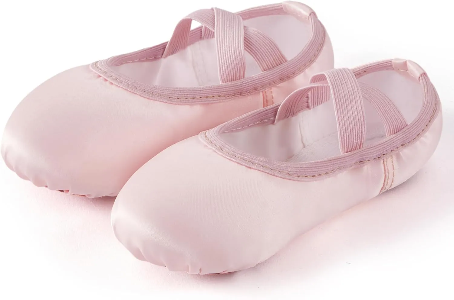 TRIPLE DEER Ballet Shoes for Girls, Satin Dance Practice Slippers Split Soft Leather Flat Sole Yoga Gymnastics Shoes (Toddler/Little/Big Kid)