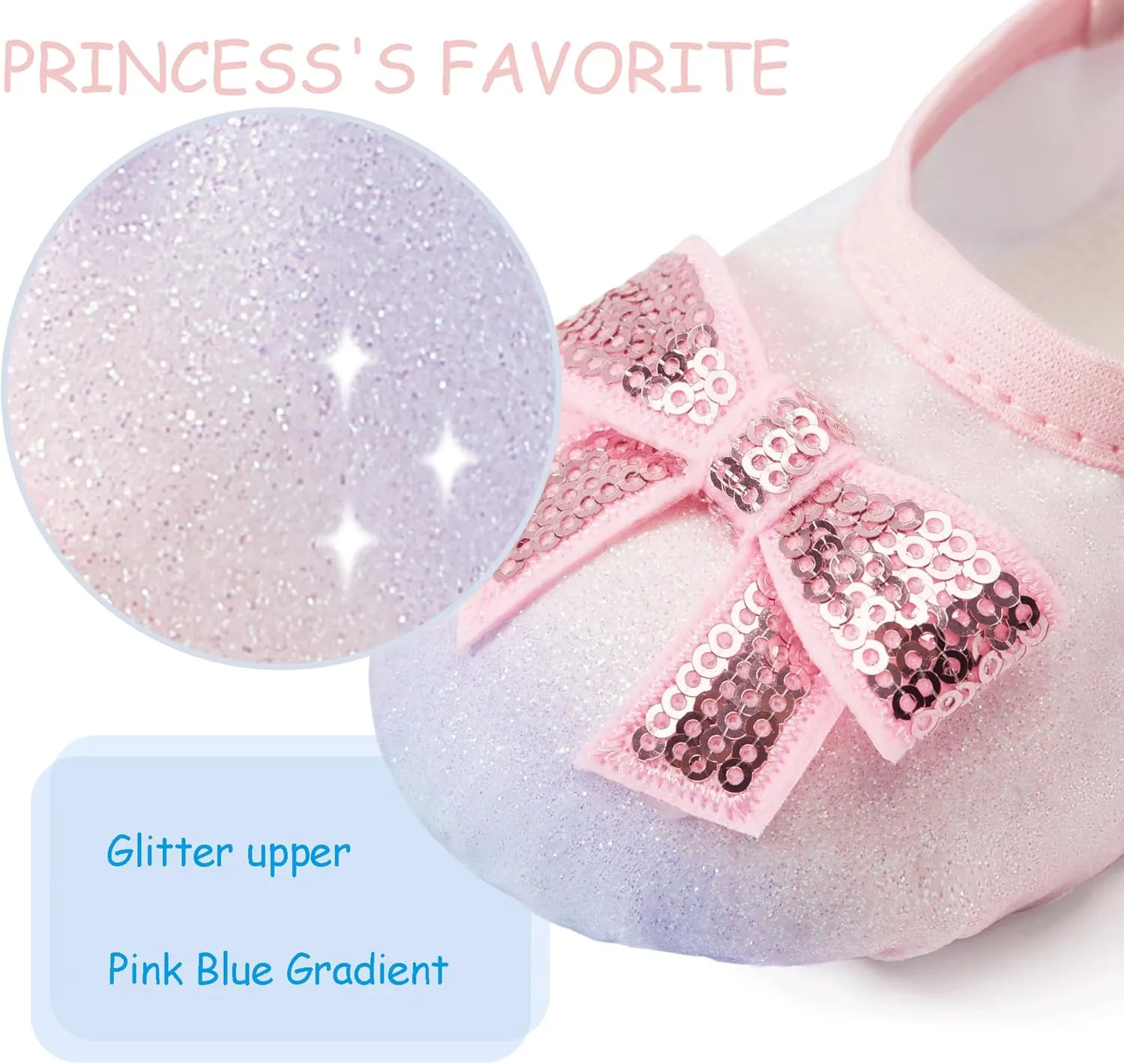 TRIPLE DEER Ballet Shoes for Girls, Satin Dance Practice Slippers Split Soft Leather Flat Sole Yoga Gymnastics Shoes (Toddler/Little/Big Kid)