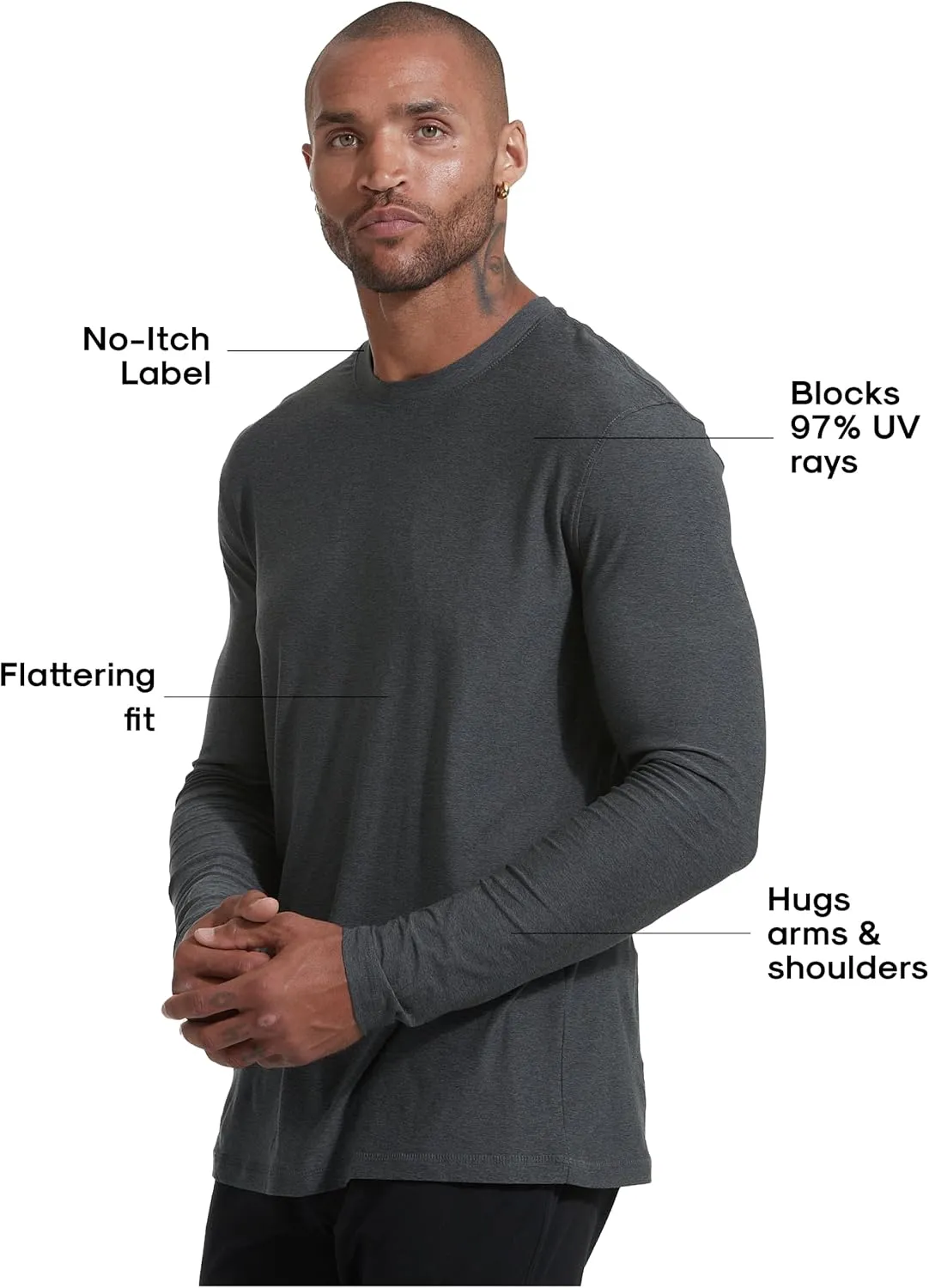 True Classic Workout Shirts for Men - Athletic Tops & Gym Shirts for Men, Quick-Dry Mens Workout Shirt Base Layer