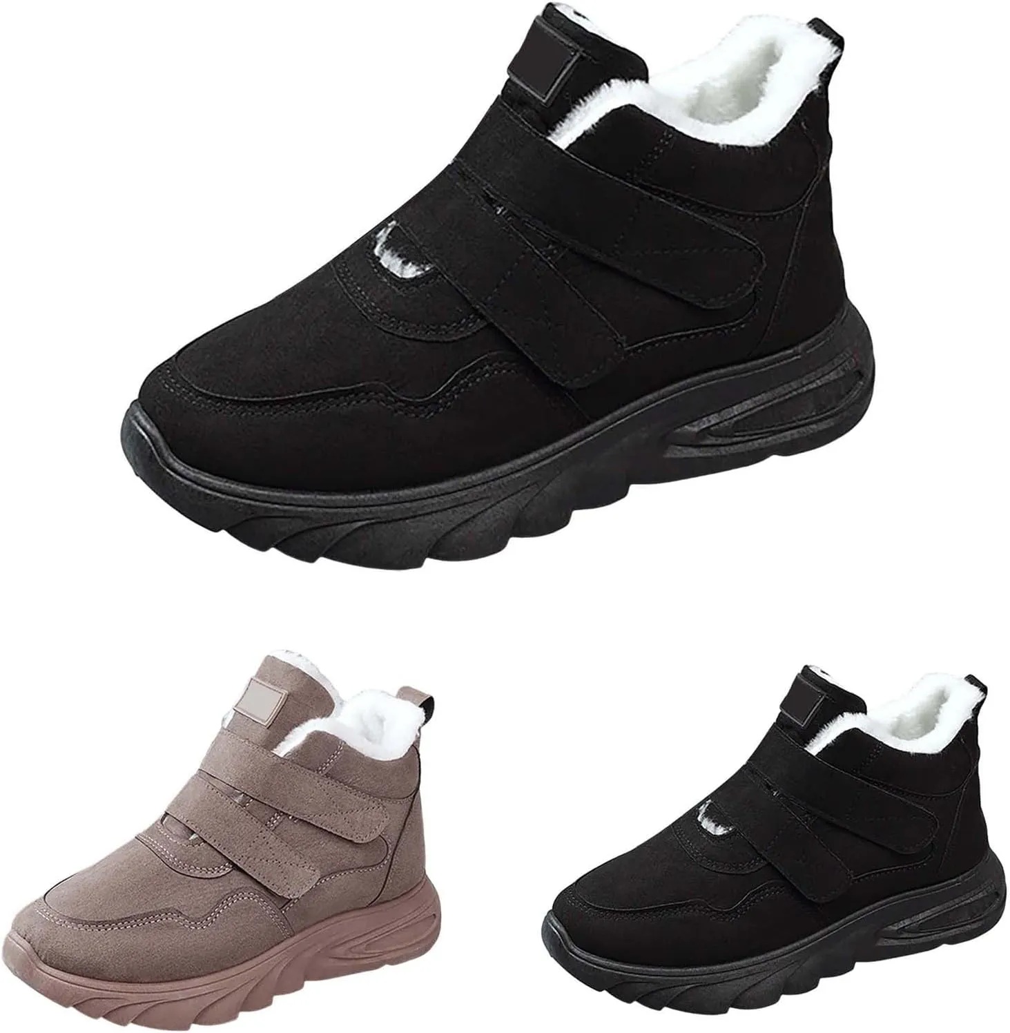 Women Snow Ankle Boots Mid Calf Boots for Women Plush Lined Walking Shoes Non Slip Runing Shoes Winter Boots