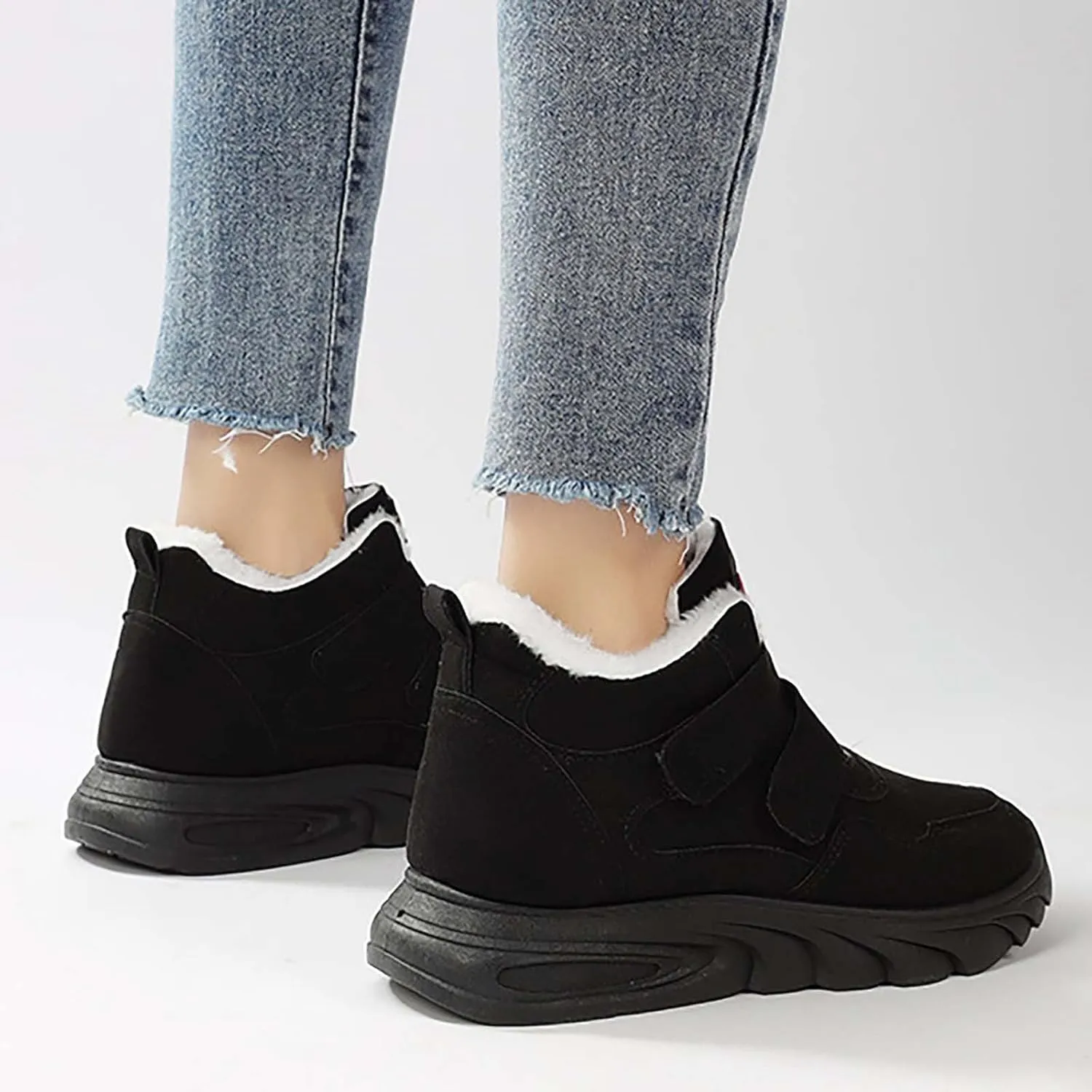 Women Snow Ankle Boots Mid Calf Boots for Women Plush Lined Walking Shoes Non Slip Runing Shoes Winter Boots