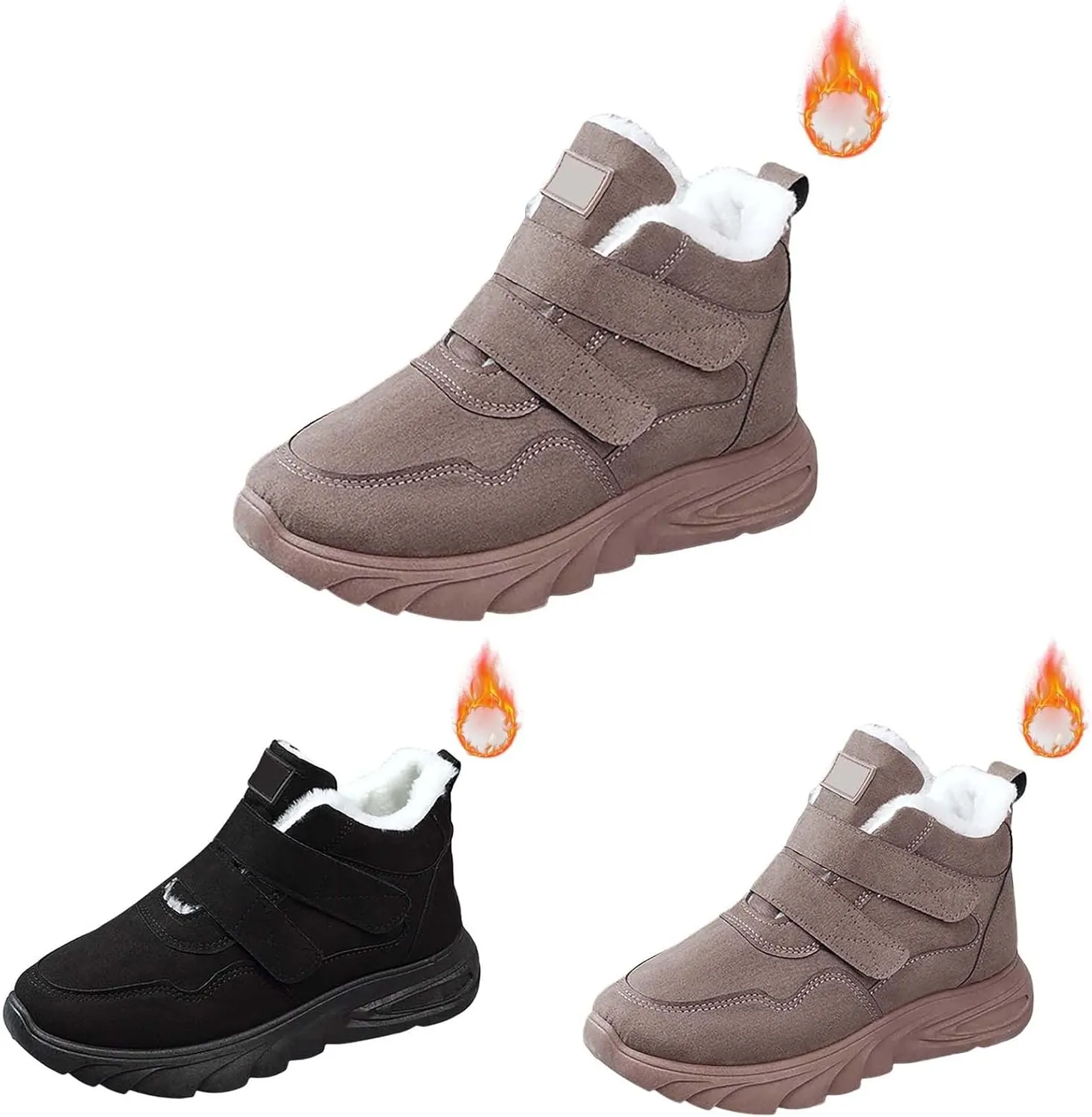 Women Snow Ankle Boots Mid Calf Boots for Women Plush Lined Walking Shoes Non Slip Runing Shoes Winter Boots